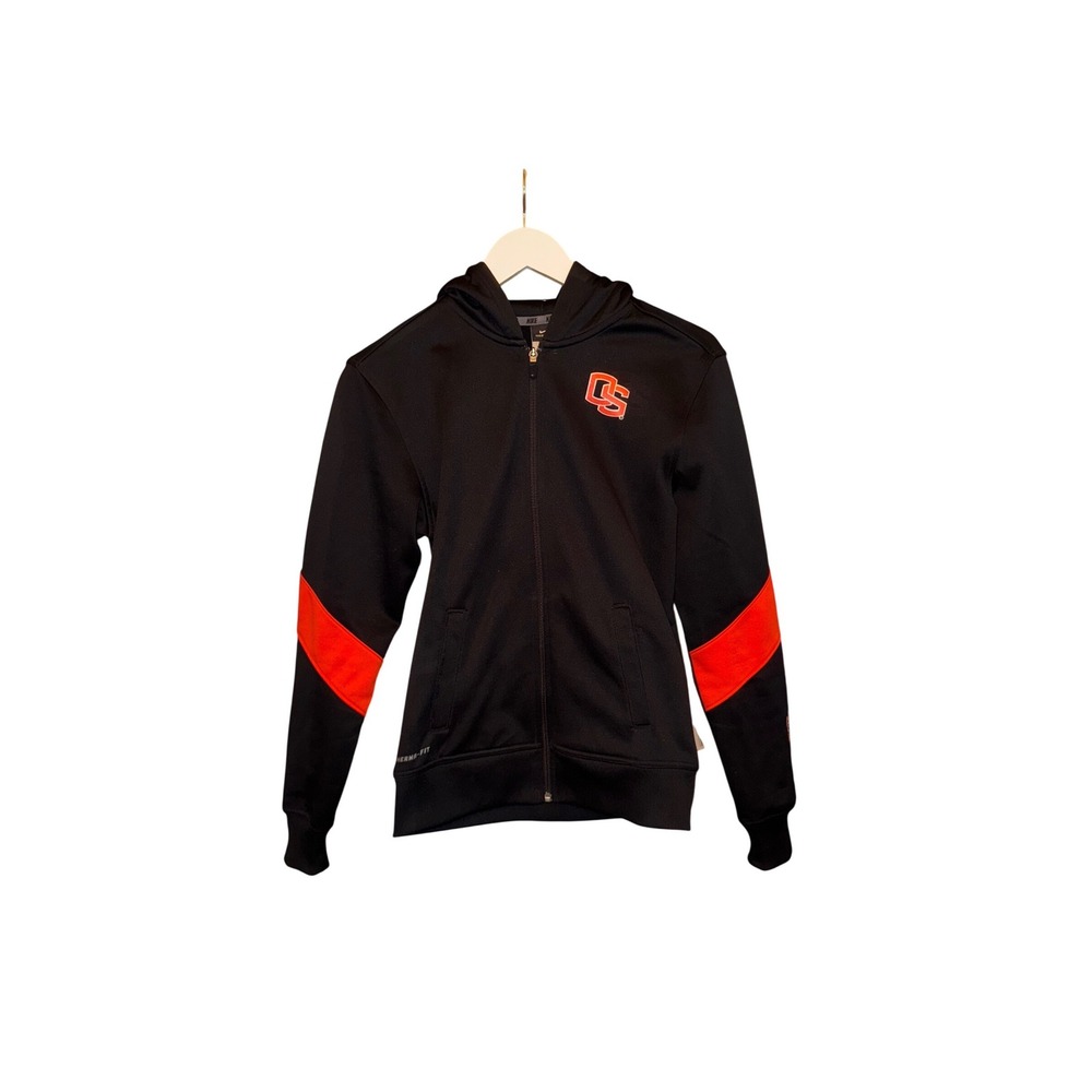 Nike Therma-Fit Oregon State Beavers Full Zip Hoodie Jacket Womens‎ Size S Black